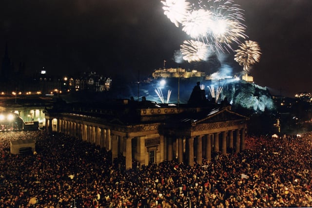 Tens of thousands of merry revellers packed Princes Street for Edinburgh's New Year Celebrations to mark the end of 1995.