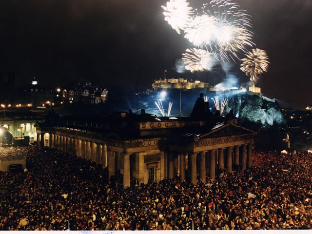 Tens of thousands of merry revellers packed Princes Street for Edinburgh's New Year Celebrations to mark the end of 1995.