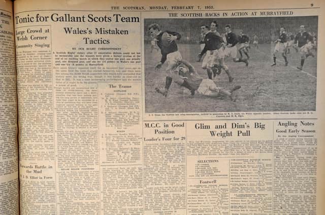 The Scotsman's report on Scotland's win over Wales in 1955 which brought to an end a run of 17 successive defeats for the national side.