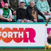 Hibs' Paul McGinn in action during Thursday night's European tie against Santa Coloma at Easter Road. Photo by Ross Parker / SNS Group