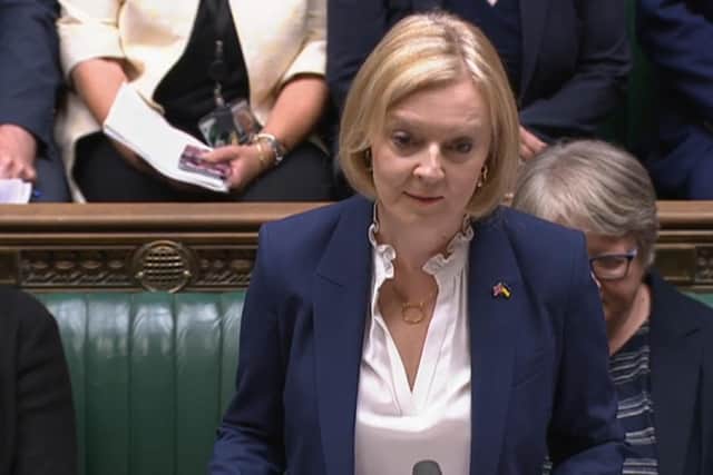 Prime Minister Liz Truss speaks during Prime Minister's Questions in the House of Commons, London.