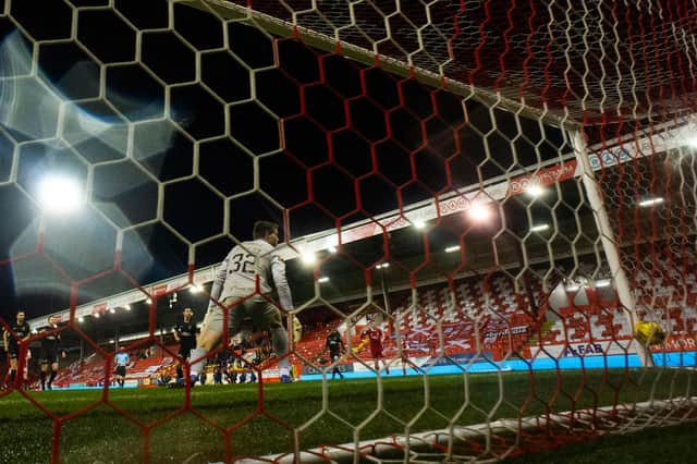 Derek McInnes felt this strike from Lewis Ferguson should have resulted in a goal.