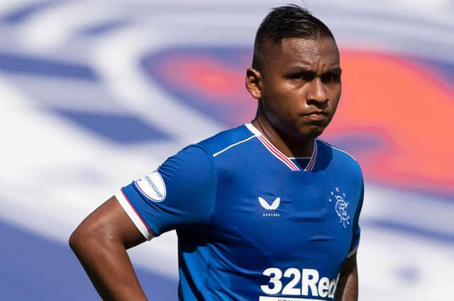 Alfredo Morelos in action for Rangers.