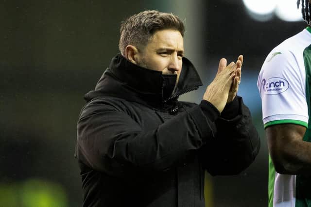 Hibs manager Lee Johnson.
