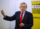 Former prime minister Gordon Brown speaks at Gorbals Parish Church in Glasgow. Picture: Duncan McGlynn/Getty Images