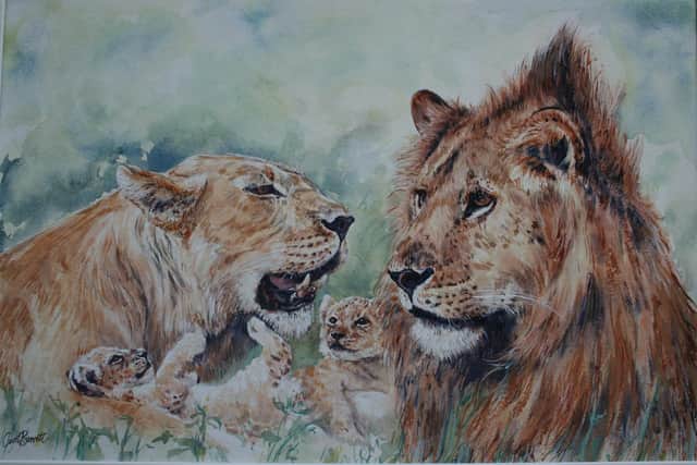 First Introduction, by acclaimed Scottish wildlife artist Carol Barrett, is just one of the pieces which are available to buy during the Explorers Against Extinction exhibition and can be seen at the Dundas Street Gallery in Edinburgh