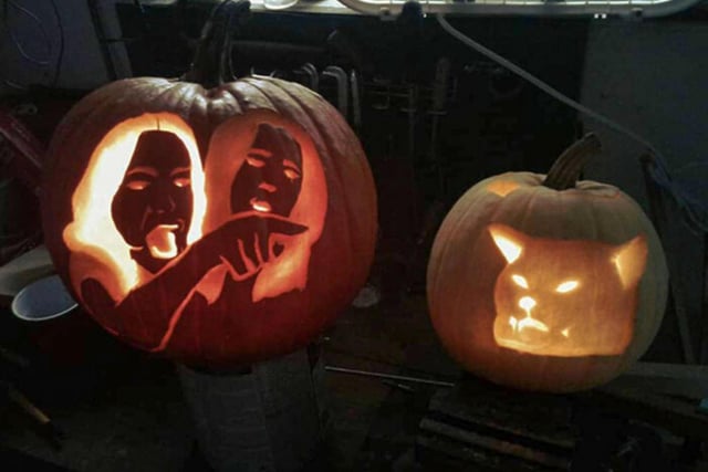 Memes like the highly popular 'Woman yelling at a Cat' have exploded on the internet in recent years and brought an innumerable number of laughs to people all around the globe. If you want a pumpkin design that will resonate with your audience then this is as good a place to start as any and will surely inspire laughter and bemusement.