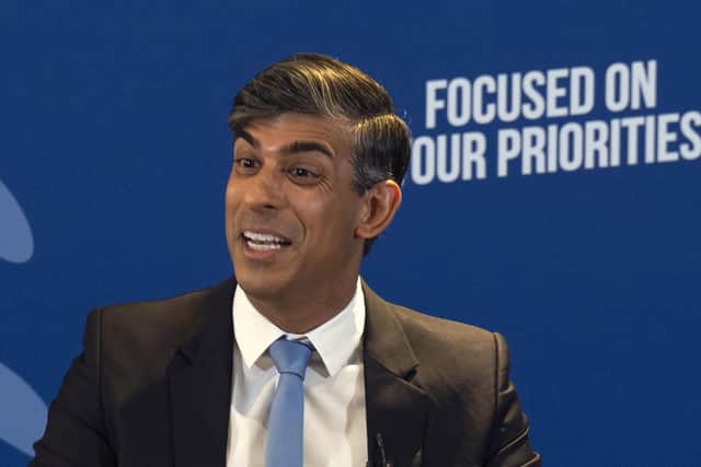 Prime Minister Rishi Sunak speaks at the of the launch the Scottish Conservative manifesto at the Apex Grassmarket Hotel in Edinburgh. Picture: Jane Barlow/PA Wire