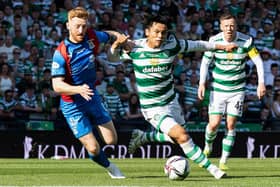 Celtic's Reo Hatate and Inverness' David Carson in action during last season's Scottish Cup final, which was moved to a 5.30pm kick-off to avoid clashing with the FA Cup final. (Photo by Mark Scates / SNS Group)