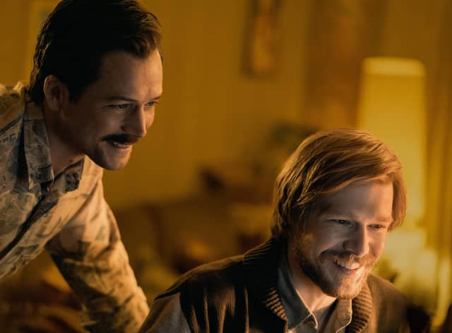 Taron Egerton and Nikita Efremov star as Henk Rogers and Alexey Pajitnov in Tetris. Picture: Angus Pigott