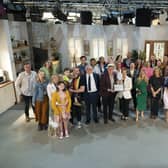 The main and guest cast of Neighbours after the final scene was filmed on Friday. Picture: Ray Messner/Fremantle Australia/PA Wire