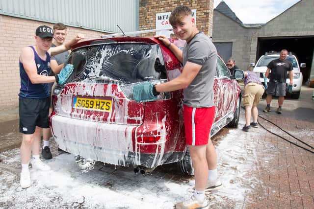 Cian Riddell, Clark Graham and Marcus Brogan. (Photo: BILL McBURNIE)