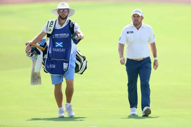Richie Ramsay illiminated his final round of the season by holing out for an eagle-3 at the 18th on the Earth Course at Jumeirah Golf Estates. Picture: Andrew Redington/Getty Images.