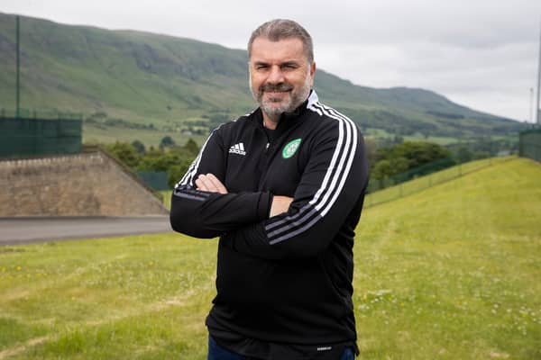 GLASGOW, SCOTLAND - JUNE 23: New Celtic Manager Ange Postecoglou during his first day at Lennoxtown on June 23, 2021, in Glasgow, Scotland.  (Photo by Craig Williamson / SNS Group)