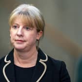 Scottish Cabinet Secretary for Social Justice, Housing and Local Government Shona Robison speaks to the media in the Garden Lobby ahead of First Minster's Questions, at the Scottish Parliament in Edinburgh. Picture date: Thursday January 19, 2023.