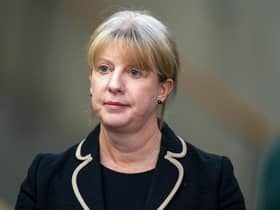 Scottish Cabinet Secretary for Social Justice, Housing and Local Government Shona Robison speaks to the media in the Garden Lobby ahead of First Minster's Questions, at the Scottish Parliament in Edinburgh. Picture date: Thursday January 19, 2023.