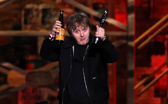 Lewis Capaldi with his Song of the Year award on stage at the Brit Awards 2020 at the O2 Arena, London.