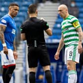 Celtic's Scott Brown and James Tavernier during a Scottish Premiership match between Rangers and Celtic at Ibrox Park, on May 02, 2021, in Glasgow, Scotland. (Photo by Alan Harvey / SNS Group)