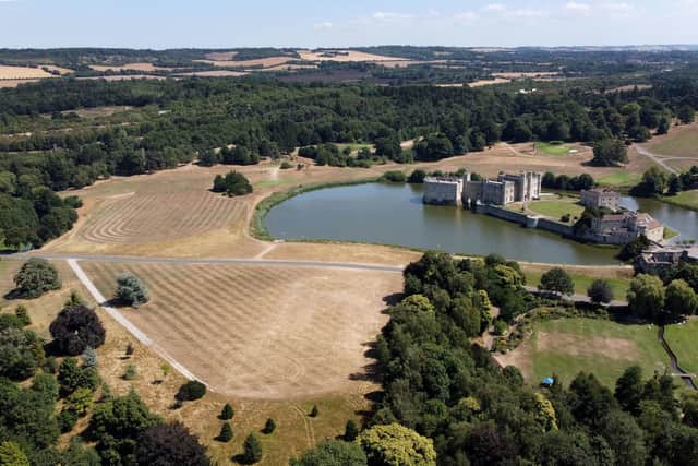 A view of the parched lawns around Leeds Castle in Kent. Britain is braced for another heatwave. Picture: Gareth Fuller/PA Wire