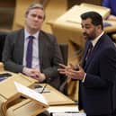 First Minister Humza Yousaf holds his maiden speech at the Scottish Parliament. Picture: Jeff J Mitchell/Getty Images