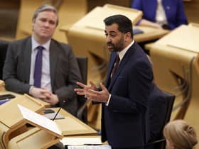 First Minister Humza Yousaf holds his maiden speech at the Scottish Parliament. Picture: Jeff J Mitchell/Getty Images