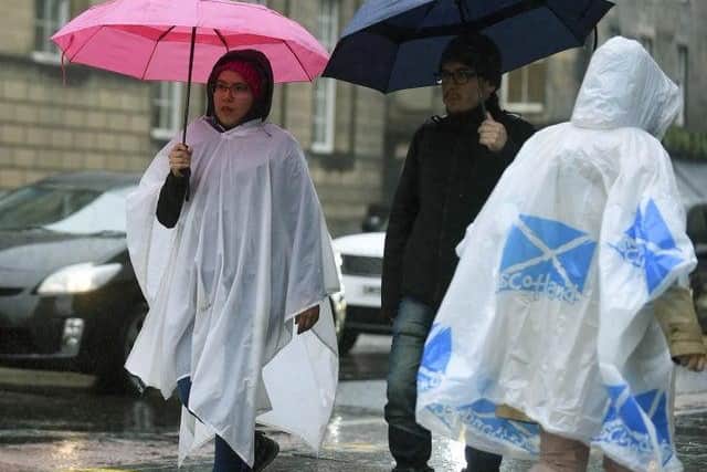 Parts of Scotland will see heavy rain throughout Monday, with a yellow weather warning in place for parts of the country.