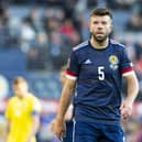 Scotland's Grant Hanley during the FIFA World Cup play-off semi-final against Ukraine earlier this year. Photo by Ewan Bootman / SNS Group