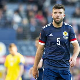 Scotland's Grant Hanley during the FIFA World Cup play-off semi-final against Ukraine earlier this year. Photo by Ewan Bootman / SNS Group