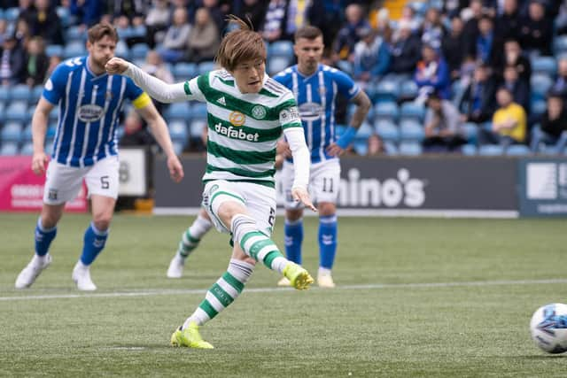 Kyogo Furuhashi missed a penalty - but it mattered little as Celtic cantered to victory.