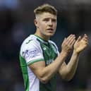 Scotland striker Kevin Nisbet is in no rush to decide his future despite Hibs accepting an offer from Millwall for his services.  (Photo by Ewan Bootman / SNS Group)