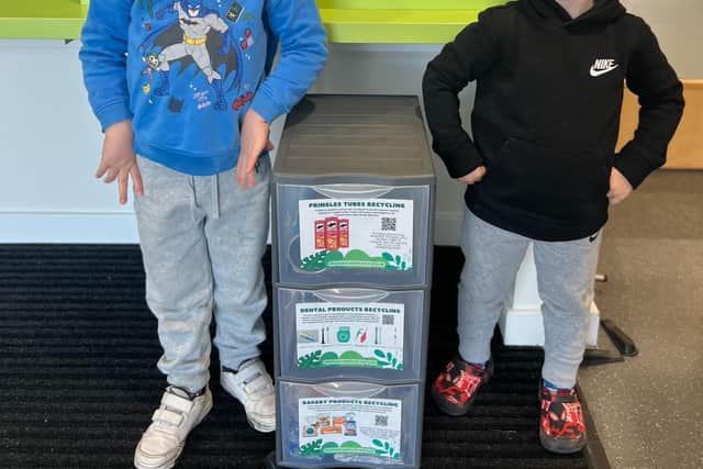 Pupils from Prestwick North Early Years Centre at their drop-off point.