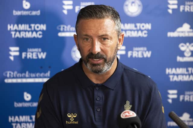Kilmarnock manager Derek McInnes during a press conference.