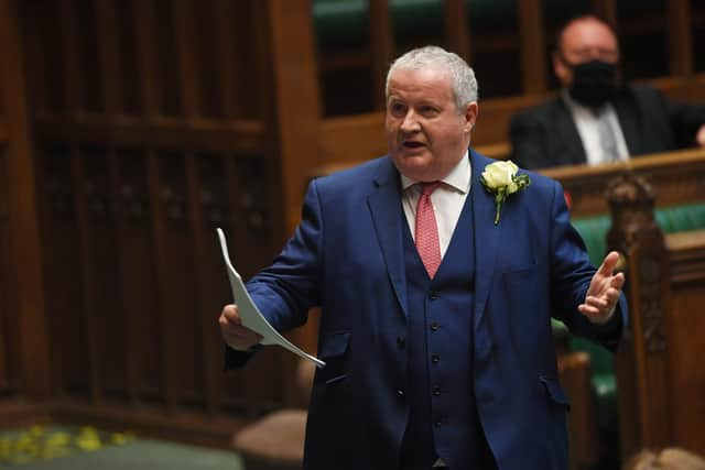 ONE EDITORIAL USE ONLY. NO SALES. NO ARCHIVING. NO ALTERING OR MANIPULATING. NO USE ON SOCIAL MEDIA UNLESS AGREED BY HOC PHOTOGRAPHY SERVICE. MANDATORY CREDIT: UK Parliament/Jessica Taylor Handout photo issued by UK Parliament showing SNP Westminster leader Ian Blackford during the QueenÕs Speech debate. Picture date: Tuesday May 11, 2021.