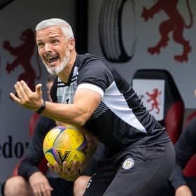 Jim Goodwin saw his team lose 2-1 to Hearts.