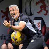 Jim Goodwin saw his team lose 2-1 to Hearts.