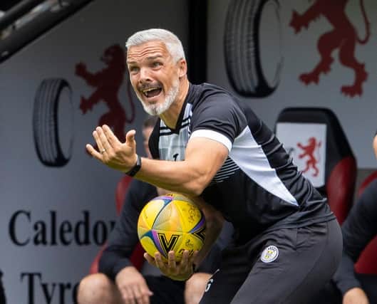 Jim Goodwin saw his team lose 2-1 to Hearts.