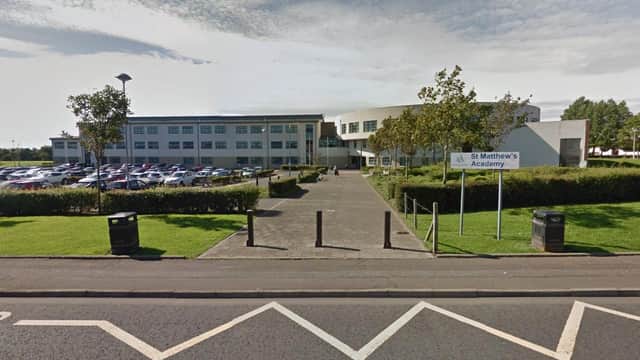 Pupils at the Roman Catholic school, St Matthew's Academy, in Saltcoats will be studying remotely until the end of term (photo: Google Maps).