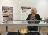 Anne Simpson, chair of the Book of Deer Project, with the manuscript. She said it felt 'unreal' that it was now on show in Aberdeen. PIC: Aberdeen City Council.