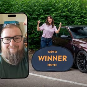 BOTB presenter Katie Knight with winner Michael Kettrick