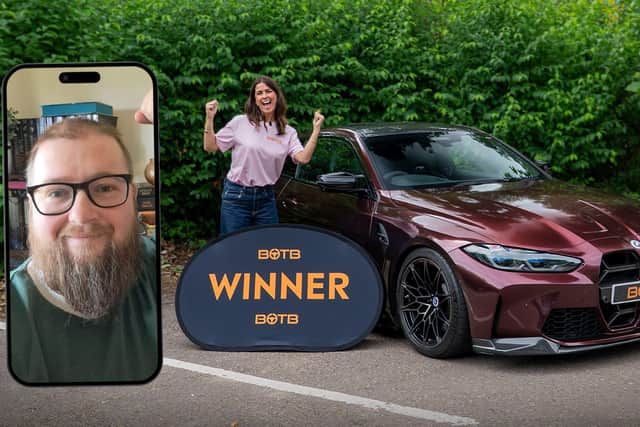 BOTB presenter Katie Knight with winner Michael Kettrick