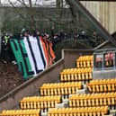 A group of Celtic fans watched their match with St Johnstone from outside McDiarmid Park. (Photo by Rob Casey / SNS Group)