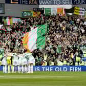 Celtic fans during the cinch Premiership match between Rangers and Celtic at Ibrox Stadium, on April 02, 2022, in Glasgow, Scotland.  (Photo by Craig Williamson / SNS Group)