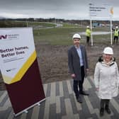 Councillor Jane Meagher with Wheatley chief executive Steven Henderson, left, and chair of Wheatley Homes East Alastair Murray. Picture: Stewart Attwood