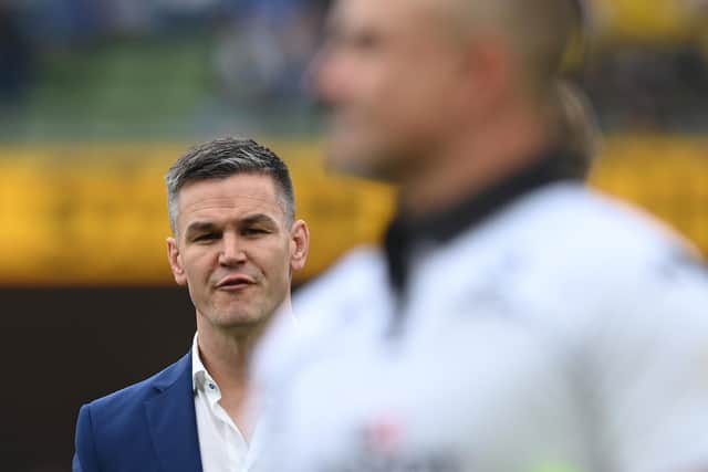 Johnny Sexton reacts after Leinster's Heineken Champions Cup final loss to La Rochelle at the Aviva Stadium. (Photo by Stu Forster/Getty Images)