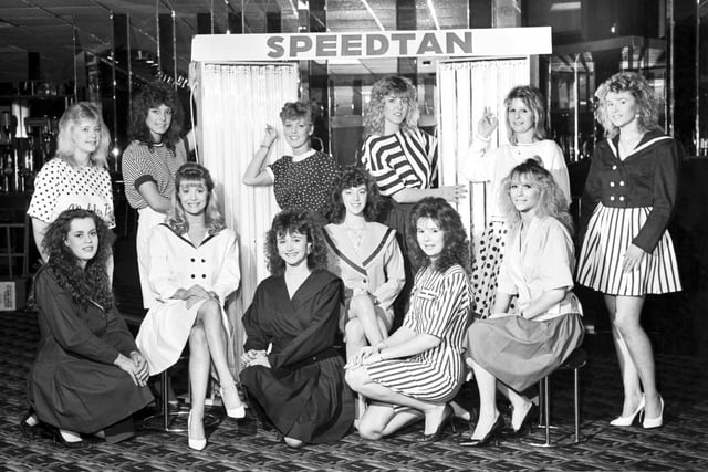Long since demolished, Zenatec on Semple Street operated as a number of years as Annabel's and changed names many times. Pictured are the twelve finalists in the 1988 Miss Edinburgh beauty contest.