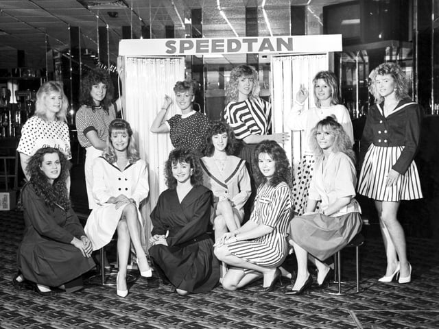 Long since demolished, Zenatec on Semple Street operated as a number of years as Annabel's and changed names many times. Pictured are the twelve finalists in the 1988 Miss Edinburgh beauty contest.
