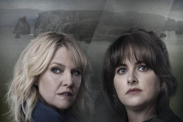 Ashley Jensen and Alison O'Donnell team up as Ruth Calder and 'Tosh' McIntosh to solve the latest mystery in BBC Scotland's Shetland. Pic: BBC Pictures/Kirsty Anderson