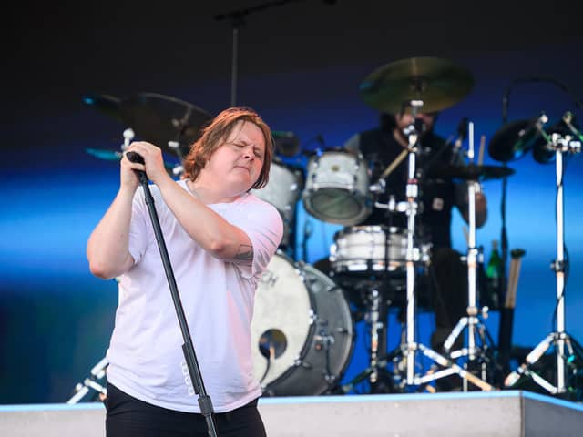 Lewis Capaldi performs on the Pyramid Stage on Day 4 of Glastonbury Festival