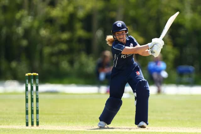 Megan McColl scored 30 from 29 balls, including a six, as Scotland lost to Ireland in Belfast in the fourth and final match of the T20 series.
