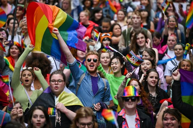 People take part in the Pride Glasgow festival in June last year (Picture: Jeff J Mitchell/Getty Images)